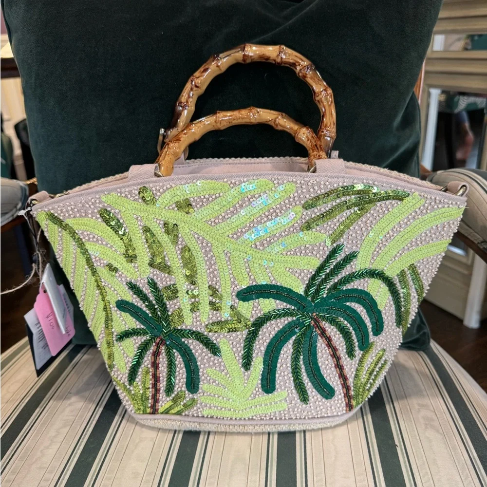 Palm Tree Beaded Tote - Picture 8 of 15